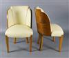 A set of six Art Deco tiger maple cloud back dining chairs, W.1ft 9in. D.2ft H.2ft 11in.                                               