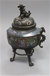 A cloisonne incense burner 25cm                                                                                                        