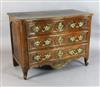 A Louis XVI fruitwood serpentine commode, W.3ft 9in. D.2ft H.2ft 9in.                                                                  