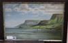 A.M. Haswell, oil on board, Coastal landscape, signed, 31 x 48cm                                                                       