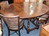 A 17th century style oak oval topped gateleg dining table L.177cm                                                                      