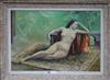 H. Cornu, oil on canvas, reclining female nude, signed, 50 x 72cm                                                                      