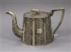 A late 19th/early 20th century Indian white metal teapot, with elephant finial, gross 13.5 oz.                                         