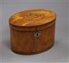 A George III satinwood tea caddy height 13cm                                                                                           