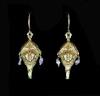 A pair of Art Nouveau gold and baroque pearl set drop earrings                                                                                                                                                              