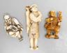 Three Japanese ivory netsuke of men, Taisho/early Showa period, signed - tallest 8cm                                                                                                                                        