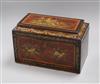 A Regency hand painted tea caddy height 17cm                                                                                           