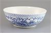 A Chinese blue and white bowl, Guangxu period, D. 27.5cm, rim chips                                                                    