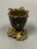 A small bronze 'tulip head' vase with gilt 'dragon' base, height 9cm                                                                                                                                                        