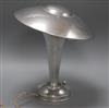 An Art Deco chrome mushroom desk lamp                                                                                                  