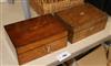 Two Victorian inlaid walnut jewellery boxes                                                                                            