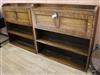 Two oak fall front desks W.99.5cm and 107cm                                                                                            