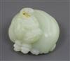 A Chinese celadon jade carving of a lion-dog, 5.3cm                                                                                    