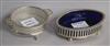 Two George V silver butter dishes, with blue or clear glass liners, largest 13.5cm.                                                    