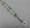 A jade and Peking glass bead necklace                                                                                                  