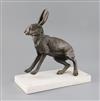 Sally Arnup (1930-2015). bronze 'Running Hare', W.10.5in. H.11in.                                                                      