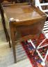 A George III mahogany bedside cabinet, width 35cm, height 75cm.                                                                                                                                                             