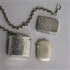 A George IV silver vinaigrette by Nathaniel Mills, Birmingham, 1827 and two later silver vesta cases.                                  