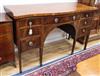 A George III cross-banded mahogany serpentine sideboard W.162cm                                                                        