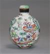 A Chinese moulded famille rose snuff bottle, Jiaqing mark period                                                                       