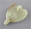 A Chinese yellow and russet jade carving of a falcon, Eastern Zhou dynasty or later, 7.7cm                                             