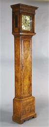 William Wilson of London. An early 18th century figured walnut eight day longcase clock, H.7ft                                         