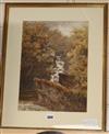 David Law (1831-1901), watercolour, Scottish waterfall scene, signed, 36 x 26cm                                                        