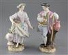 A pair of Meissen porcelain figures of gardeners, late 19th century, height 19cm, slight losses                                        