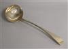 A late Victorian silver Old English pattern soup ladle, Walker & Hall, Sheffield, 1898, 32.4cm.                                        