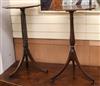 Two mahogany tripod tables W.41cm and W.38cm                                                                                           