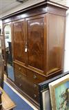 A Shoolbred inlaid mahogany compactum wardrobe W.198cm                                                                                 