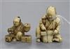 Two Japanese ivory netsuke of artisans tallest 15cm                                                                                    