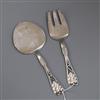 A pair of Danish Georg Jensen sterling 'leaf and berry' pattern servers, no.71, largest 18cm.                                          
