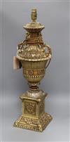 A gilt metal table lamp base height 58cm                                                                                               