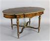 A 19th century French ormolu mounted marquetry centre table, W.4ft 6in. D.2ft 7in. H.2ft 7in.                                          