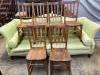 A set of six early 20th century beech chairs stamped 'Elliott & Son'                                                                                                                                                        