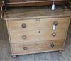 A Victorian stripped pine chest of drawers W.99cm                                                                                      