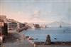 19th century Neapolitan School 'V. di S.Lucia A Mare' - View of Veduta Napoli, Santa Lucia, 16.5 x 25in.                               