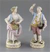 A pair of Meissen figures of gardeners, late 19th century, 17.5cm and 16cm, some restoration to the gentleman                          