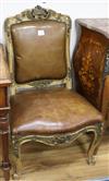 A 19th century French giltwood salon chair                                                                                             