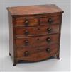 A Regency mahogany miniature bow-fronted chest of drawers H.28cm                                                                       