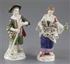 Two Meissen figures of gardeners, late 19th century, both 14cm, tiny losses                                                            