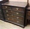 A George III oak chest of drawers W.98cm                                                                                               