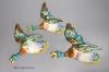 A graduated set of three earthenware wall-hanging flying geese, widest 20cm                                                                                                                                                 