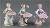 Three Meissen figural salts emblematic of the seasons, 19th century, after the models by F.E. Meyer, height 13cm                       