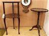 A mahogany two tier table and a wine table W.34cm and 36cm                                                                             