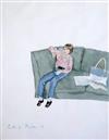 § Patrick Procktor (1936-2003) Teenager seated on a sofa 18 x 13.75in.                                                                 