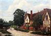 After De Breanski Maid on a lane passing a country house, a sketch verso 21.25 x 29.5in.                                               