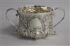 A late Victorian repousse silver porringer, by Wakely & Wheeler, London, 1890, 4.5 oz.                                                 