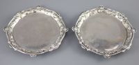 A good pair of George II silver card trays by George Wickes,                                                                           